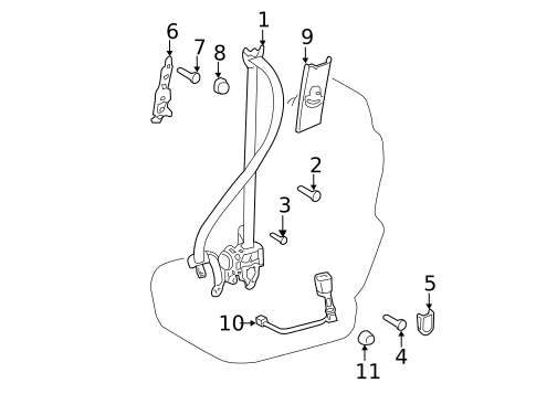 Front Seat Belts for 2018 Toyota Sienna #0