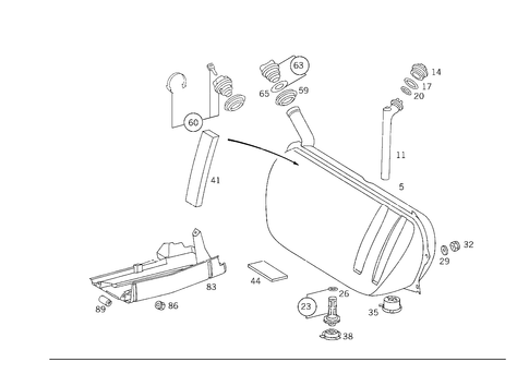Fuel Tank with Detachable Parts for 1993 Mercedes-Benz 400E #1