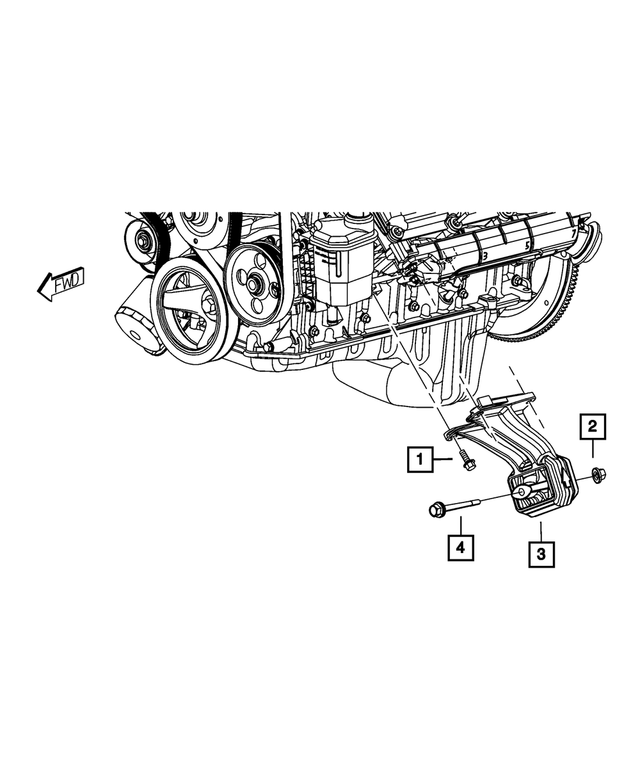 68137448AA - 6.4L Gas; Engine: Engine Mount Insulator, Left Side for Mopar Image image