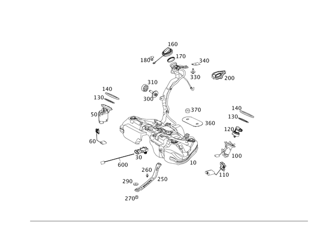 2044700100 - Fuel System: Fuel Tank for Mercedes-Benz: C250, C300, C350, C63 AMG, E550 Image image