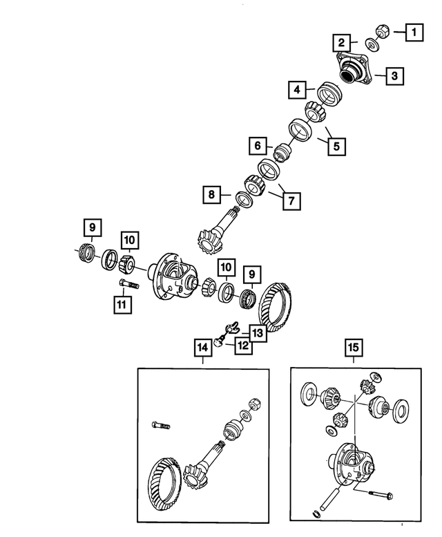 68283954AA - Rear Axle; American Axle 300 MM Dual Rear Wheels; Differential and Drive Line: Pinion Flange for Mopar Image image