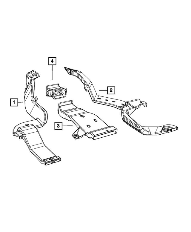 68148788AA - Air Conditioners and Heaters: Floor Duct for Mopar Image