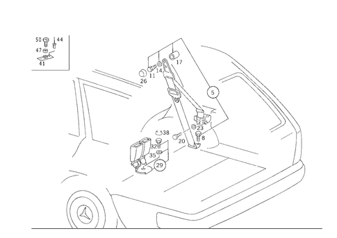 Rear Folding Seat Safety Belt for 1985 Mercedes-Benz 300TD #0