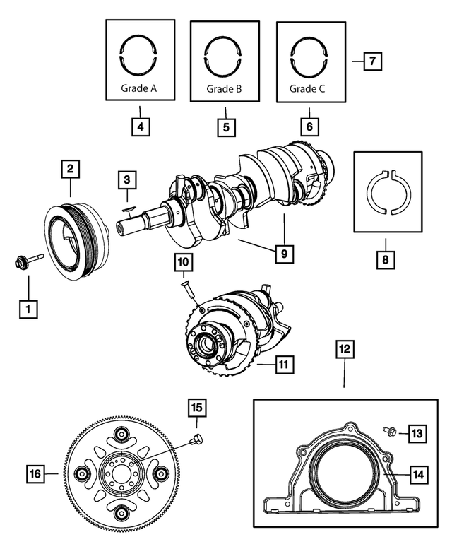 68102977AB - 5.7L Gas; Engine: Crankshaft Bearing Kit for Mopar Image