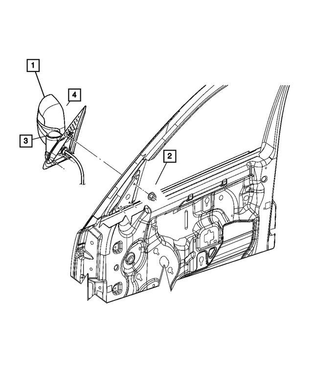55155840AI - Doors and Related Parts: Outside Rearview Mirror, Right for Mopar Image