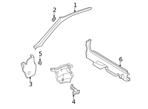 Interior Trim - Pillars for 1997 Honda Civic #1