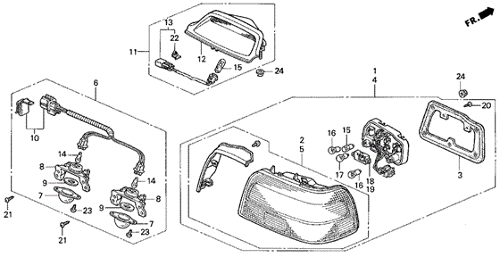 Taillight for 1994 Acura Vigor #0