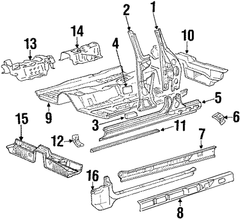 Floor & Rails for 1990 Toyota Celica #0