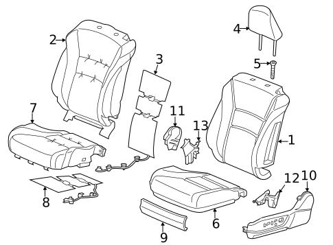 Driver Seat Components for 2017 Honda Accord #1