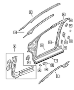 5018518AC - Body Sheet Metal Except Doors: Body Side Aperture Front Panel Package, Right for Mopar Image