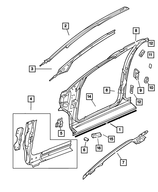 5018518AC - Body Sheet Metal Except Doors: Body Side Aperture Front Panel Package, Right for Mopar Image