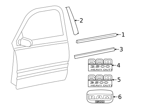 Exterior Trim - Front Door for 2016 Ram 2500 #0