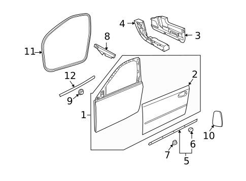 Door & Components for 2011 Saab 9-3X #0