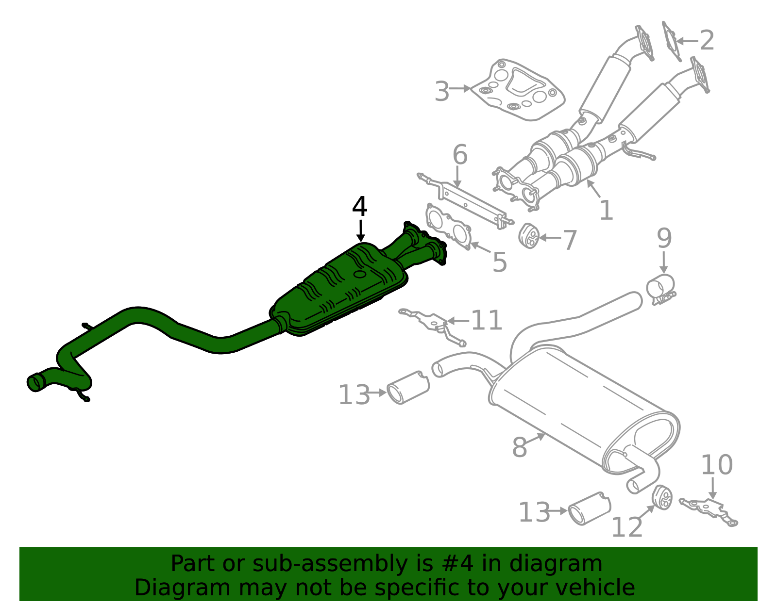 2010-2015 Volvo XC60 Muffler & Pipe 31338367 | TascaParts.com