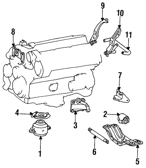 Engine & Trans Mounting for 1993 Mercedes-Benz 600 SEC #0