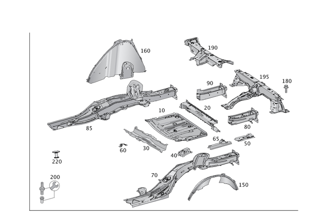 1646101231 - Substructure: Console for Mercedes-Benz: GL320, GL350, GL450, GL550, GL63 AMG, GLS350d, GLS450, GLS550, GLS63 AMG Image image