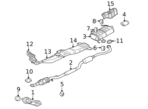 Exhaust Components for 2008 Mitsubishi Outlander #1