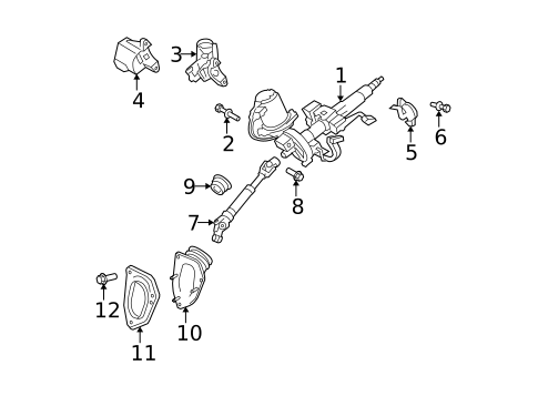 Steering Column Assembly for 2009 Toyota Highlander #0