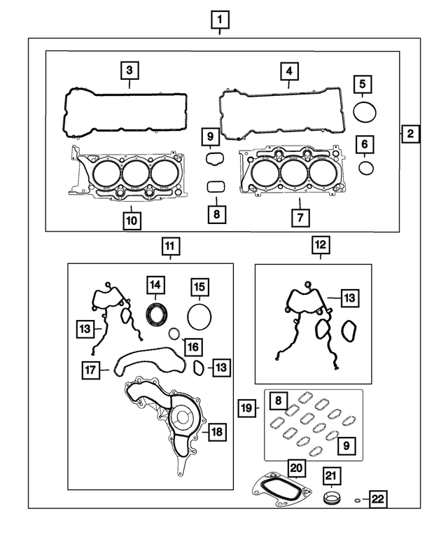 68370039AC - Engine: Engine Gasket Kit for Mopar Image
