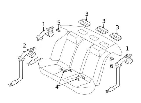 Rear Seat Belts for 2004 Nissan Maxima #0