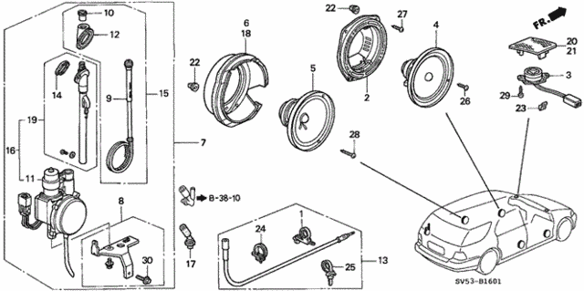 Radio Antenna - Speaker (2) for 1995 Honda Accord #0