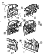 1RE63DX9AD - Doors, Door Mirrors and Related Parts: Front Door Molding, Left for Mopar Image