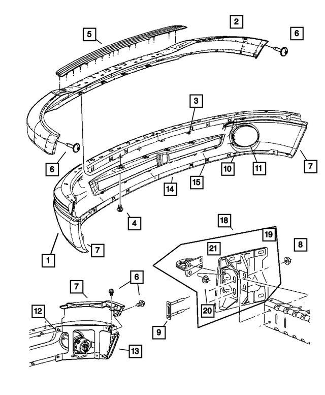 ZA17AXRAA - Frames and Bumpers: Front Bumper Fascia for Mopar Image image
