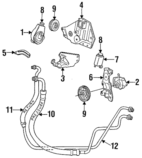 Pump & Hoses for 1995 Chrysler Town & Country #0