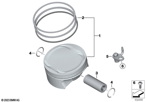 Piston with Rings and Wristpin for 2025 BMW-Motorrad F 900 XR #0