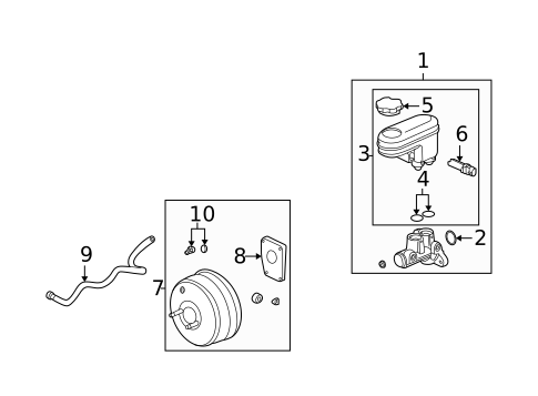 Master Cylinder - Components On Dash Panel for 2005 Saturn Vue #0