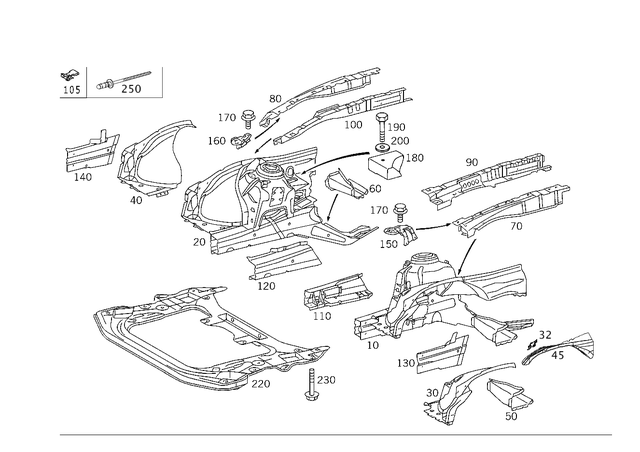 2206201561 - Cowl, Front Panel: Wheel Well for Mercedes-Benz Image image