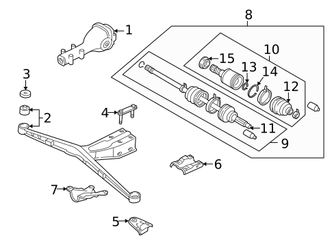 Axle & Differential for 1998 Subaru Forester #0
