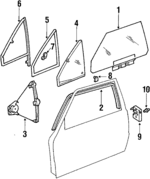 813845022Q - Body: Glass for Audi: 4000, 4000 Quattro Image