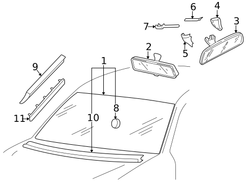 Glass - Windshield for 2000 Volkswagen Passat #0