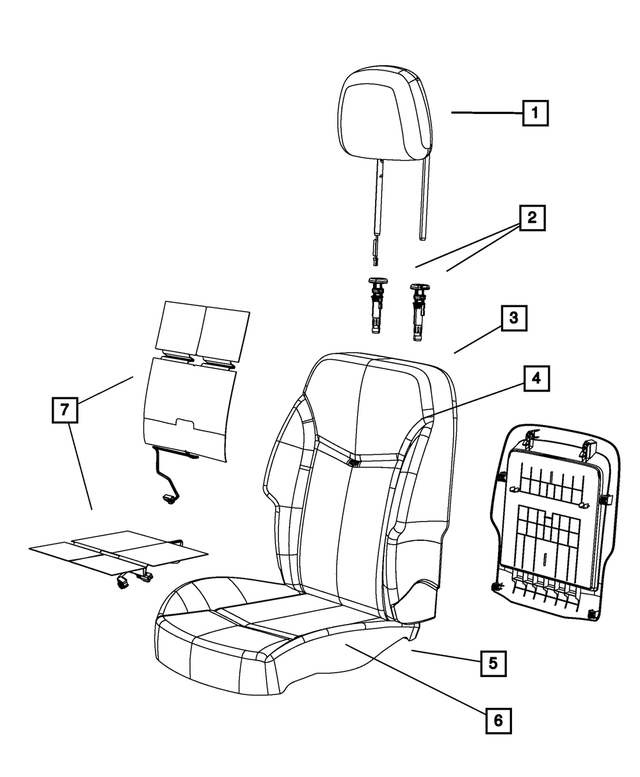68052050AA - : Seat Back Foam, Right for Mopar Image