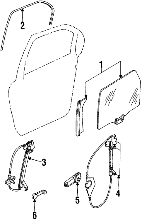 Glass - Rear Door for 1999 Ford Contour #0