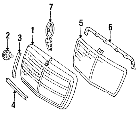 Grille & Components for 1993 Mercedes-Benz 400E #0