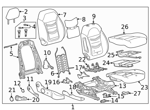 Passenger Seat Components for 2021 Chevrolet Bolt EV #1