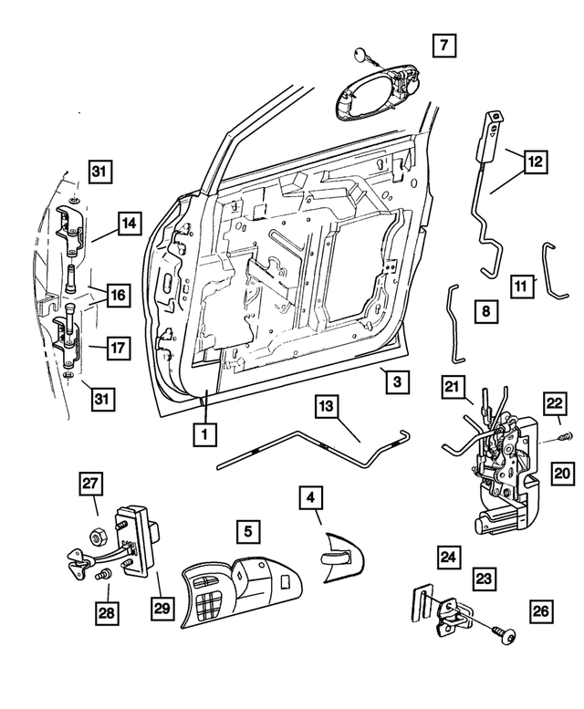 4717716AE - Doors and Related Parts: Front Door, Right for Mopar Image