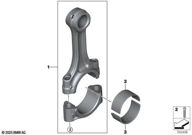 11248551568 - Engine: Bearing Shell, Blue -  for BMW-Motorrad Image