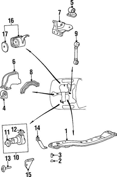 Engine & Trans Mounting for 1997 Hyundai Sonata #0