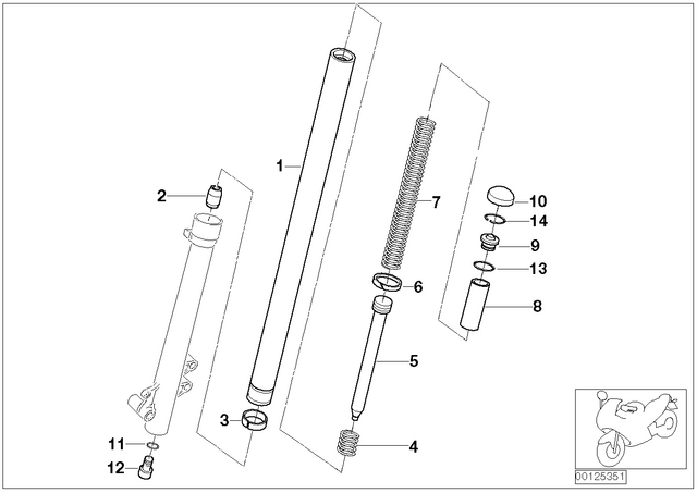 31427666222 - Front Axle, Front Suspension: Stanchion -  for BMW-Motorrad Image