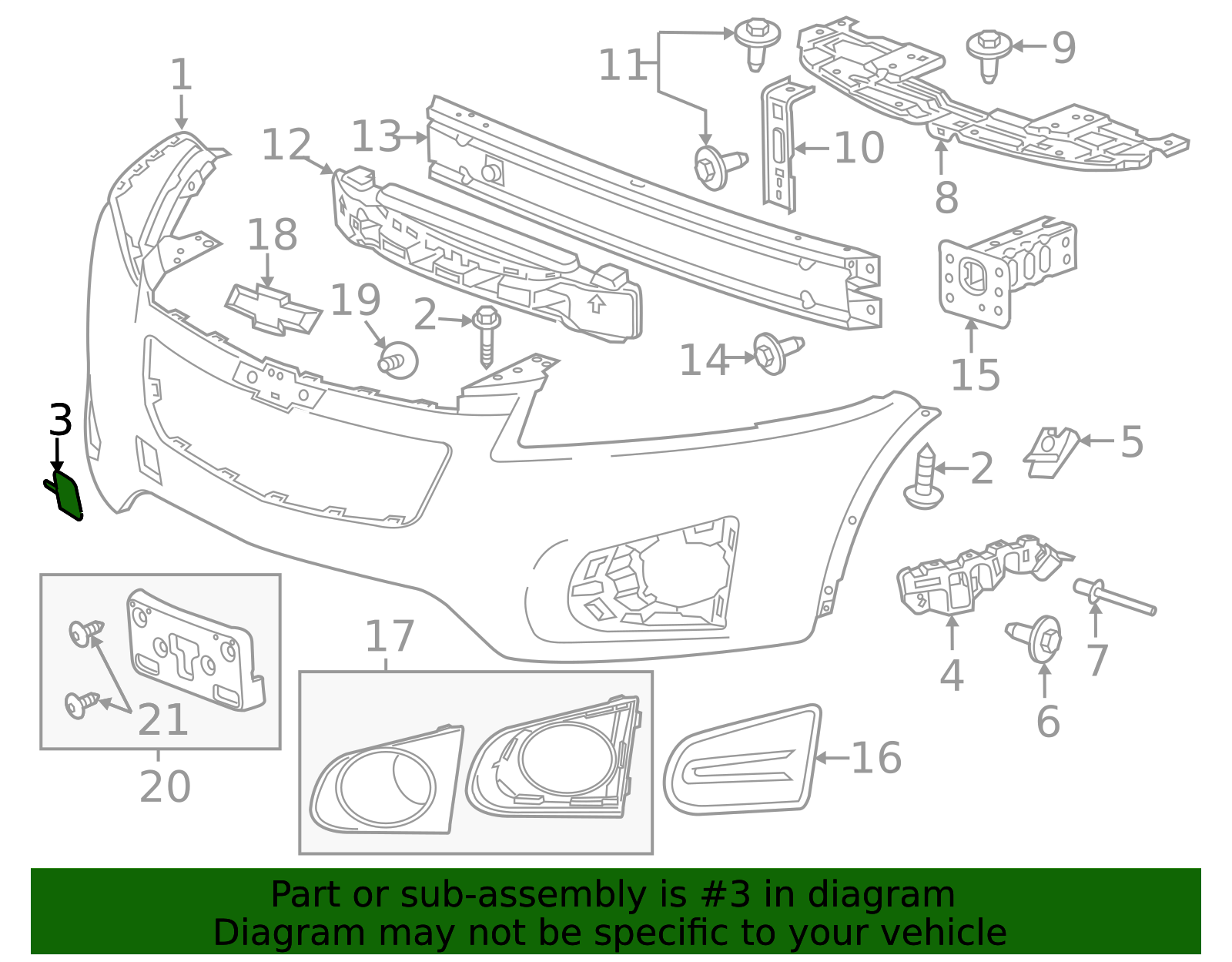 95242012 - High-Quality Primed Front Bumper Fascia Tow Eye Access Hole ...