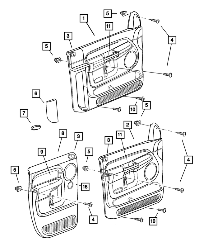 5GS62XDVAF - Interior Trim: Front Door Trim Panel, Right for Mopar Image
