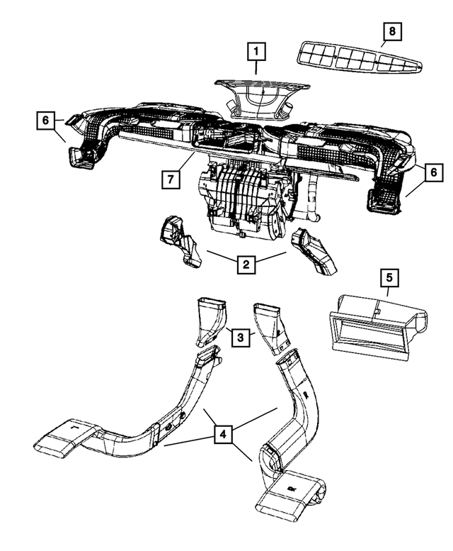 5058775AB - Air Conditioners and Heaters: Defroster Duct for Mopar Image