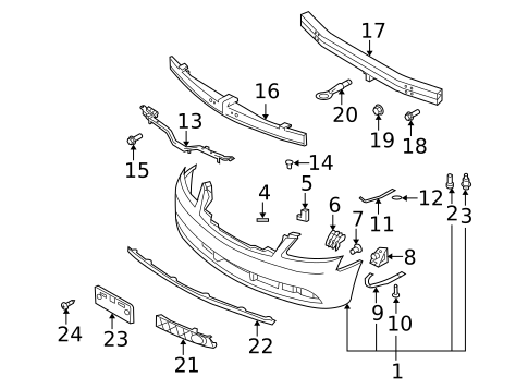 Bumper & Components - Front for 2006 INFINITI M45 #0