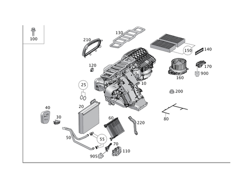Heating and Air Conditioner Housing with Blower and Wiring Harness for 2016 Mercedes-Benz GLE550e #0