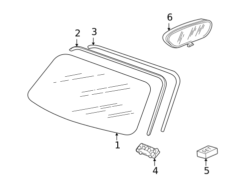 Glass - Windshield for 2003 Porsche 911 #0