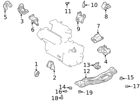 Engine & Trans Mounting for 2001 Mazda 626 #1