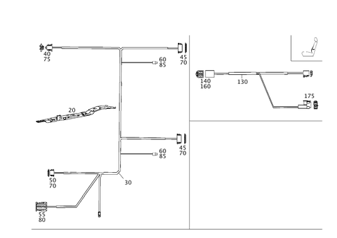 Cable Harness in Luggage Compartment for 2002 Mercedes-Benz C240 #0